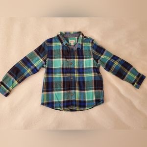 Toddler boy size 3t flannel long-sleeve button-up shirt NEW w/out tag